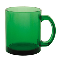 Кружка стеклянная прозрачная зеленая
