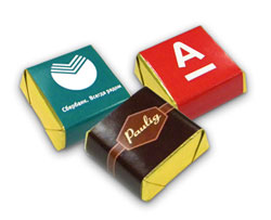 Шоколад с логотипом, шоколадные конфеты 10 г